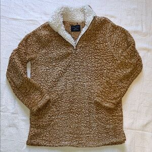 Love Tree Tan and White Sherpa Pullover